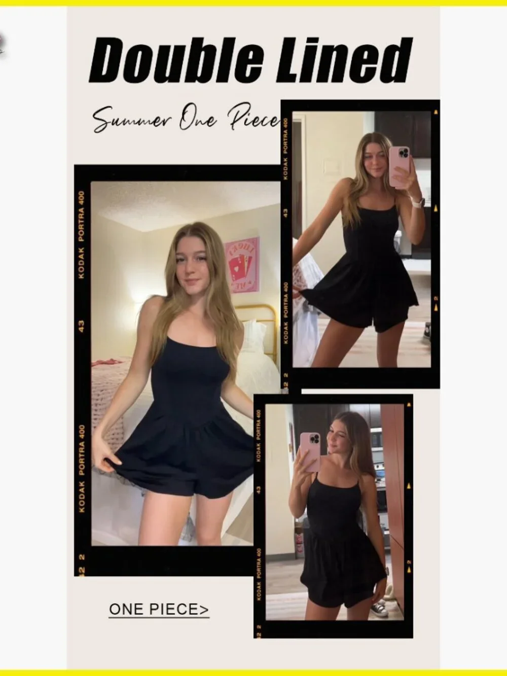 Sleeveless Athletic Romper Spaghetti Strap Double Lined Shorts Jumpsuit Summer